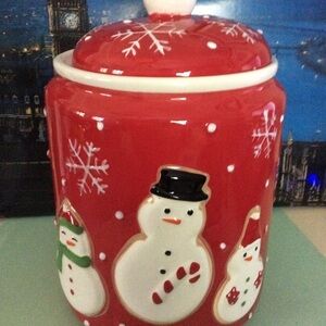 Hallmark Red Snowman Canister